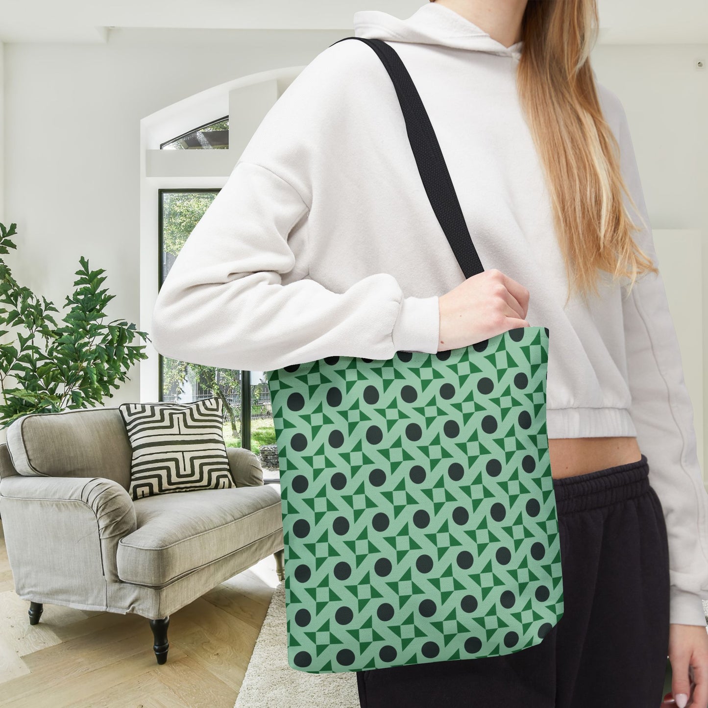 Emerald Pinwheels Canvas Tote Bag