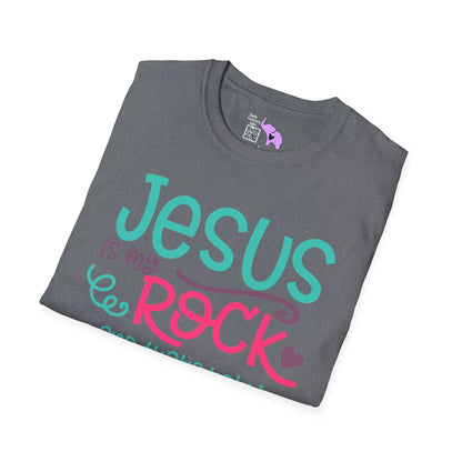 Jesus Is My Rock & That's How I Roll Adult T-shirt