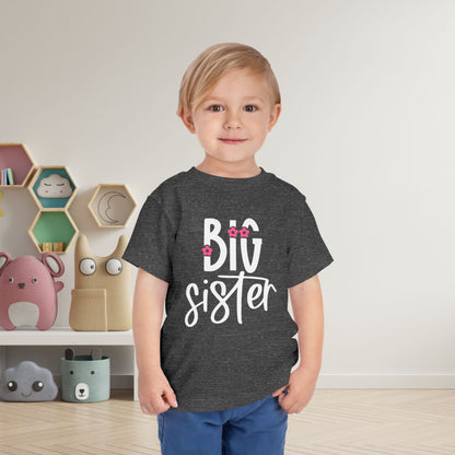 Big Sister (Pink Flowers) Toddler Tee