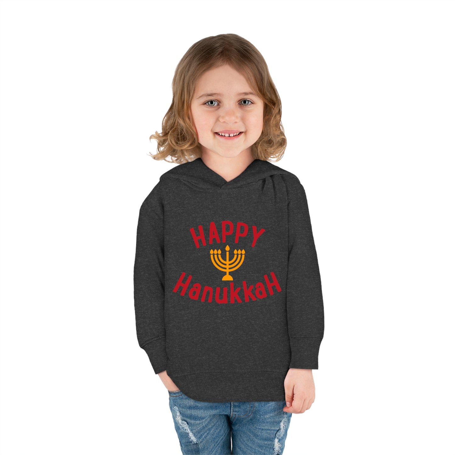 Happy Hanukkah Toddler Pullover Fleece Hoodie