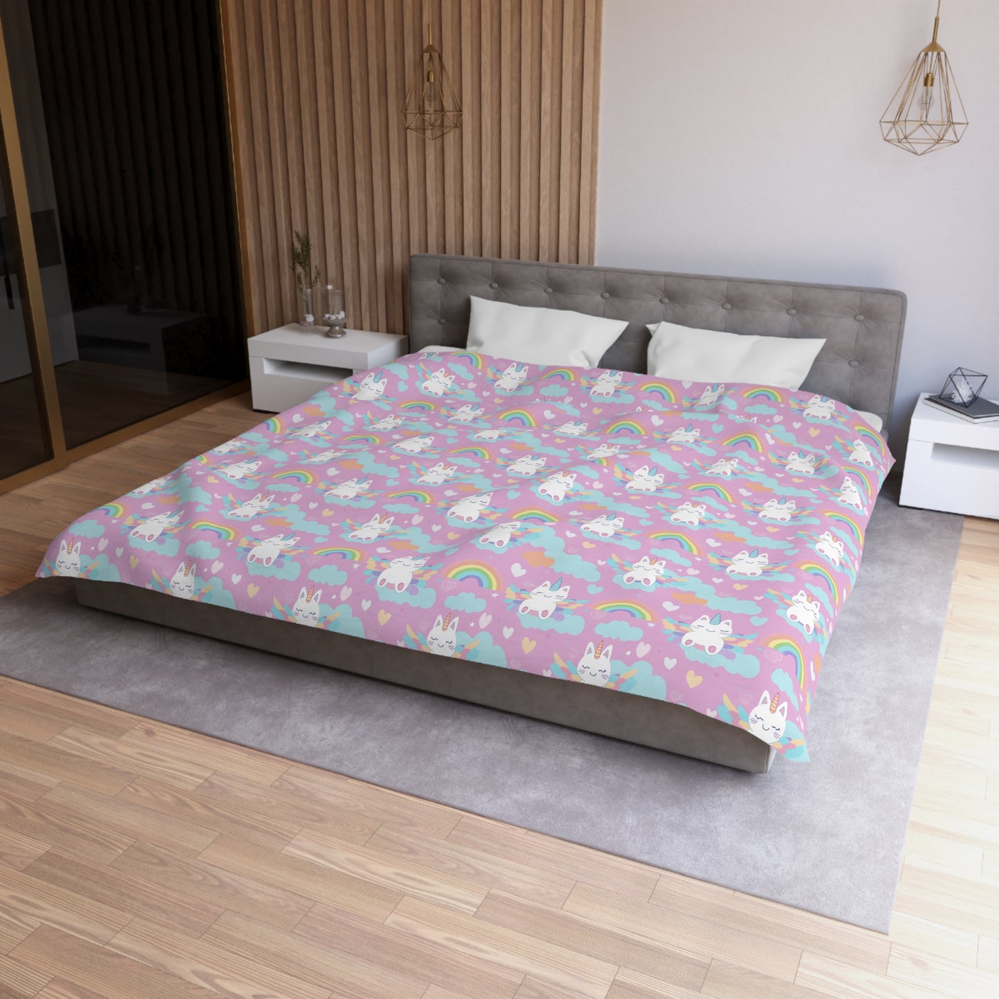 Rainbow Sky Riders Microfiber Duvet Cover