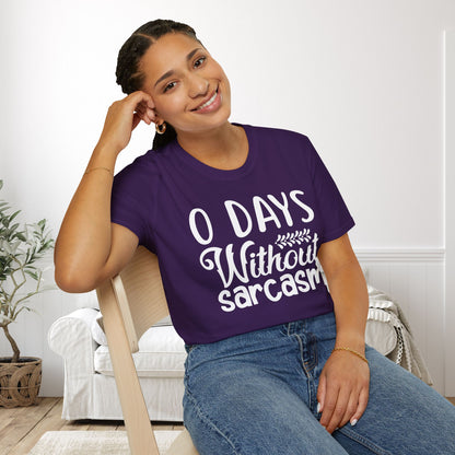 0 Days Without Sarcasm Adult T-shirt