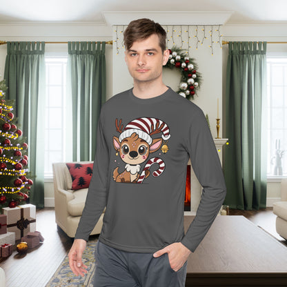 Santa's Little Deer Adult Long Sleeve Tee