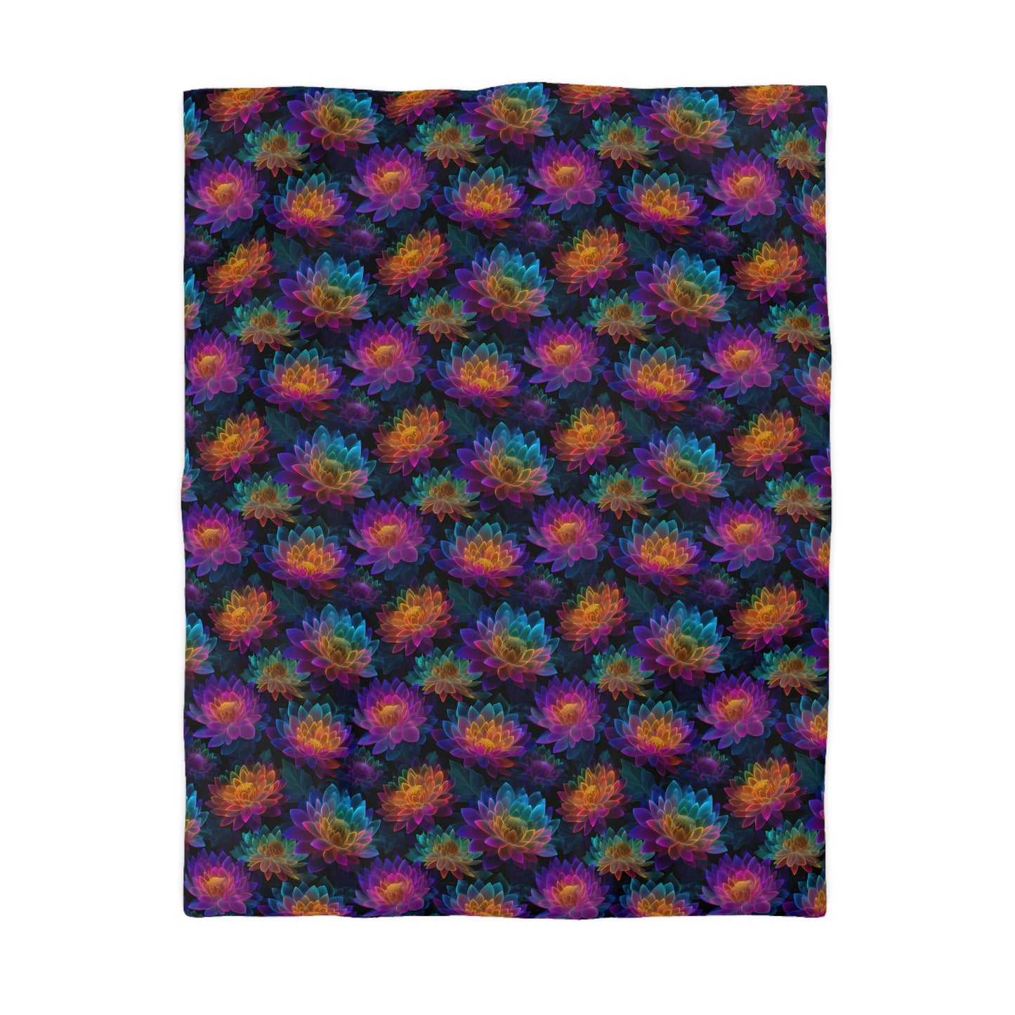Luminous Lotus Microfiber Duvet Cover