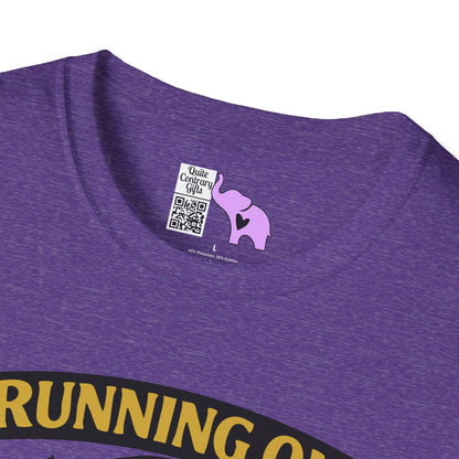 Running on Caffeine and Sarcasm (Roses) Adult T-shirt