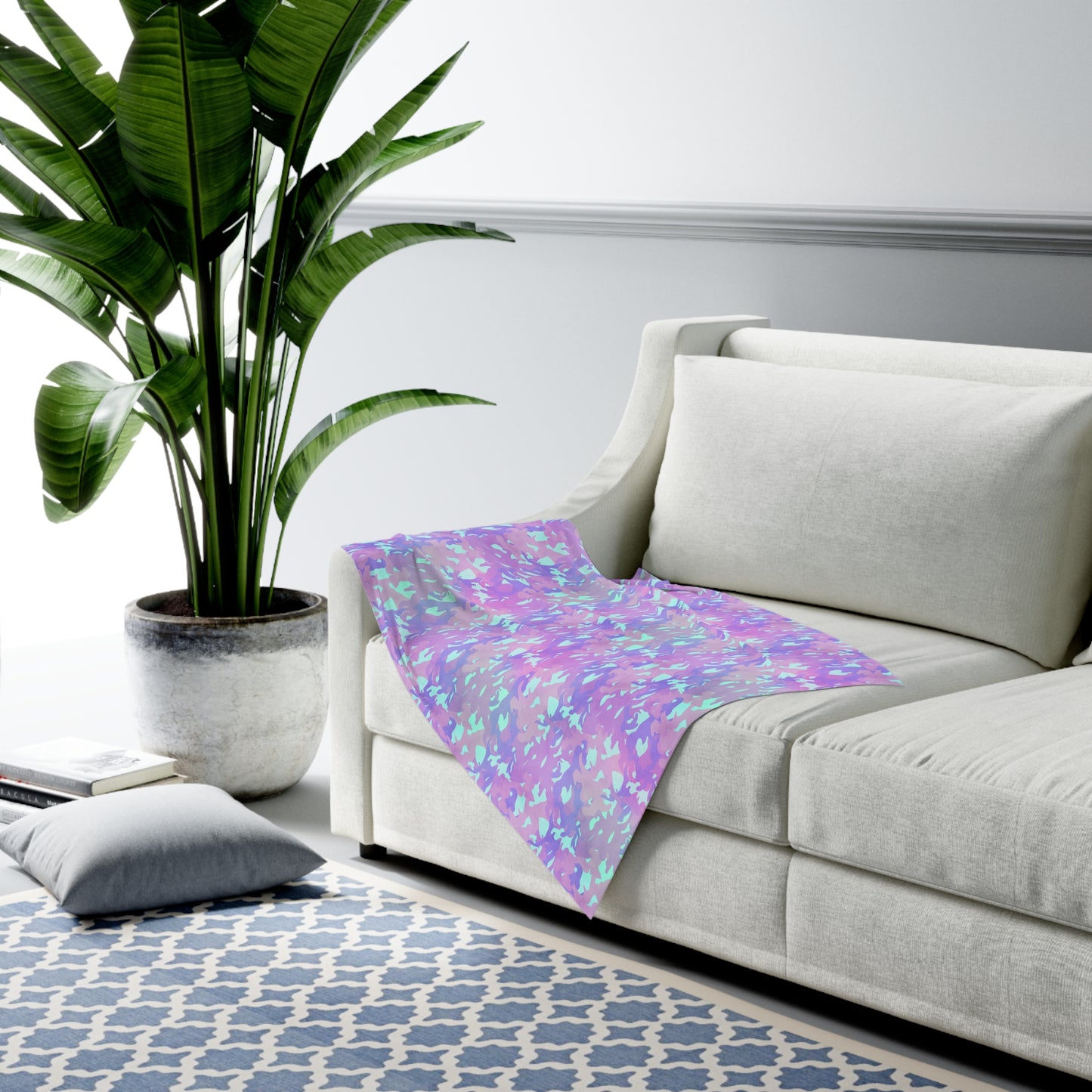 Lavender Mist Camo Baby Swaddle Blanket