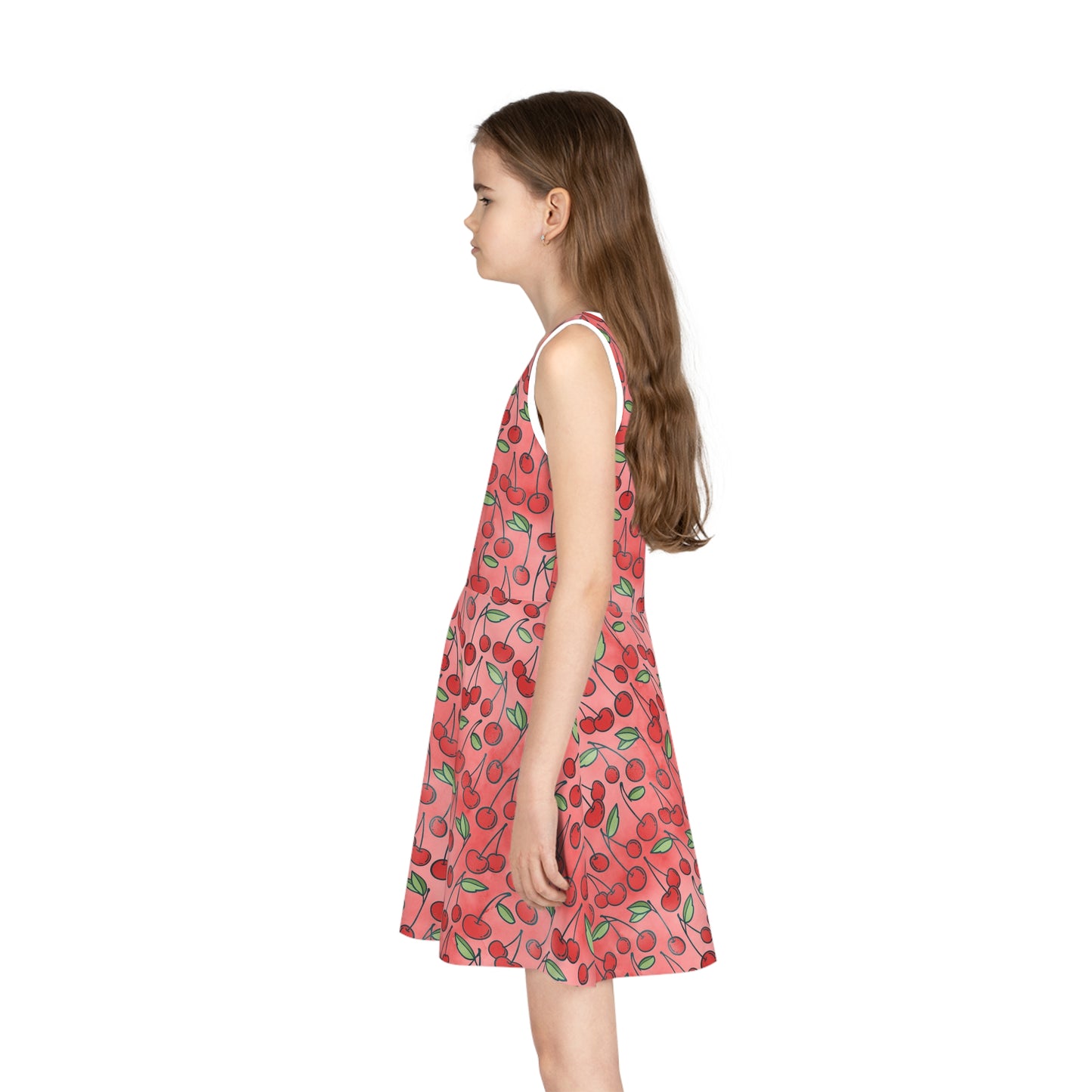 Cherry Bombshell Print Girls' Sleeveless Sundress