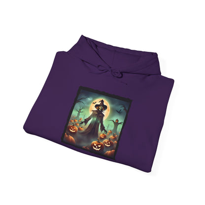 Halloween Scarecrow w/Pumpkins 4 Heavy Blend™ Hooded Sweatshirt