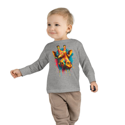 Colorful Giraffe Toddler Long Sleeve Tee