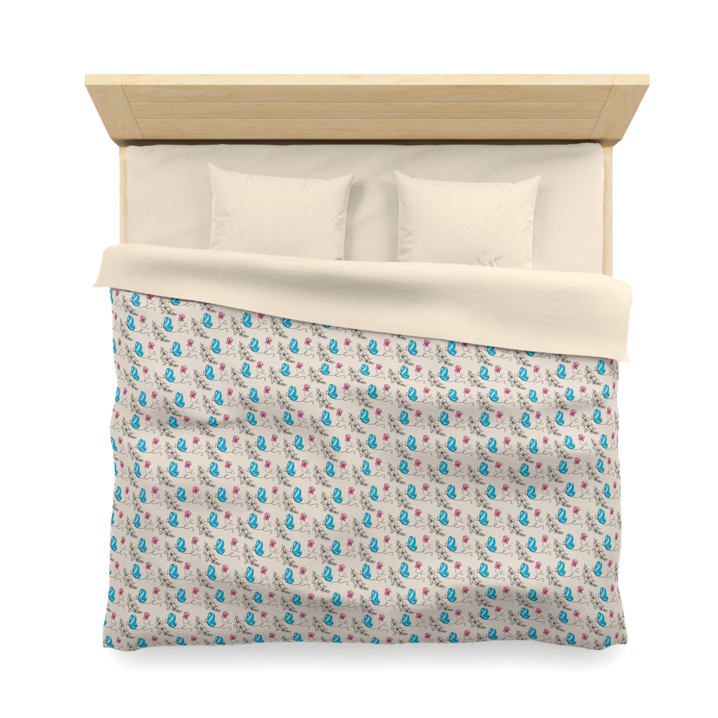 Butterfly Doodles Microfiber Duvet Cover