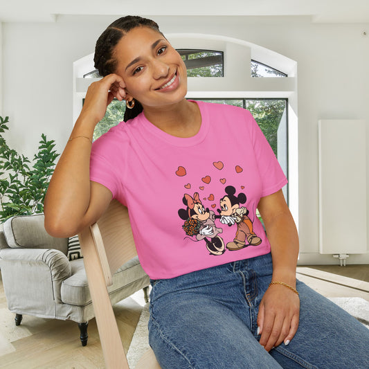 Valentine Mickey Loves Minnie Adult Tshirt