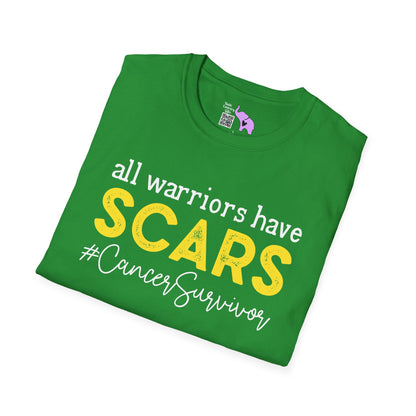All Warriors Have Scars #CancerSurvivor Adult T-shirt