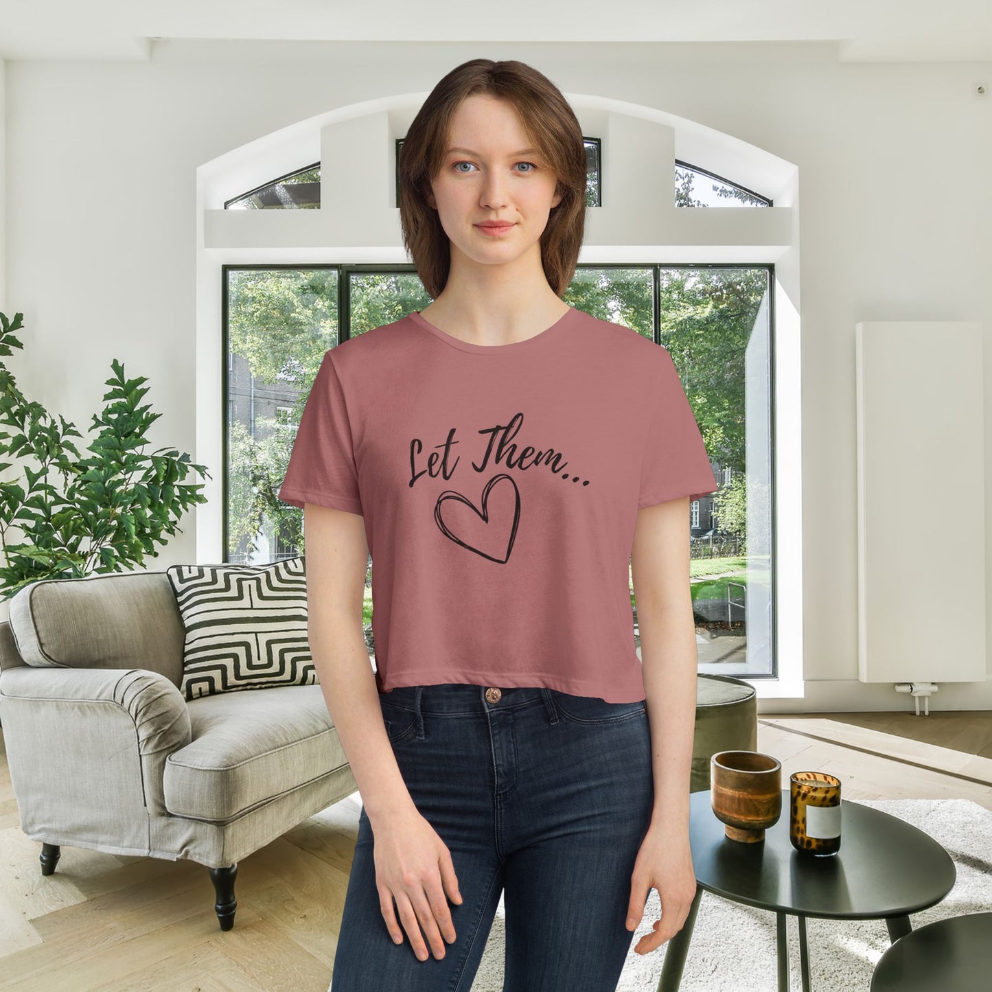 Let Them Women's Flowy Cropped Tee