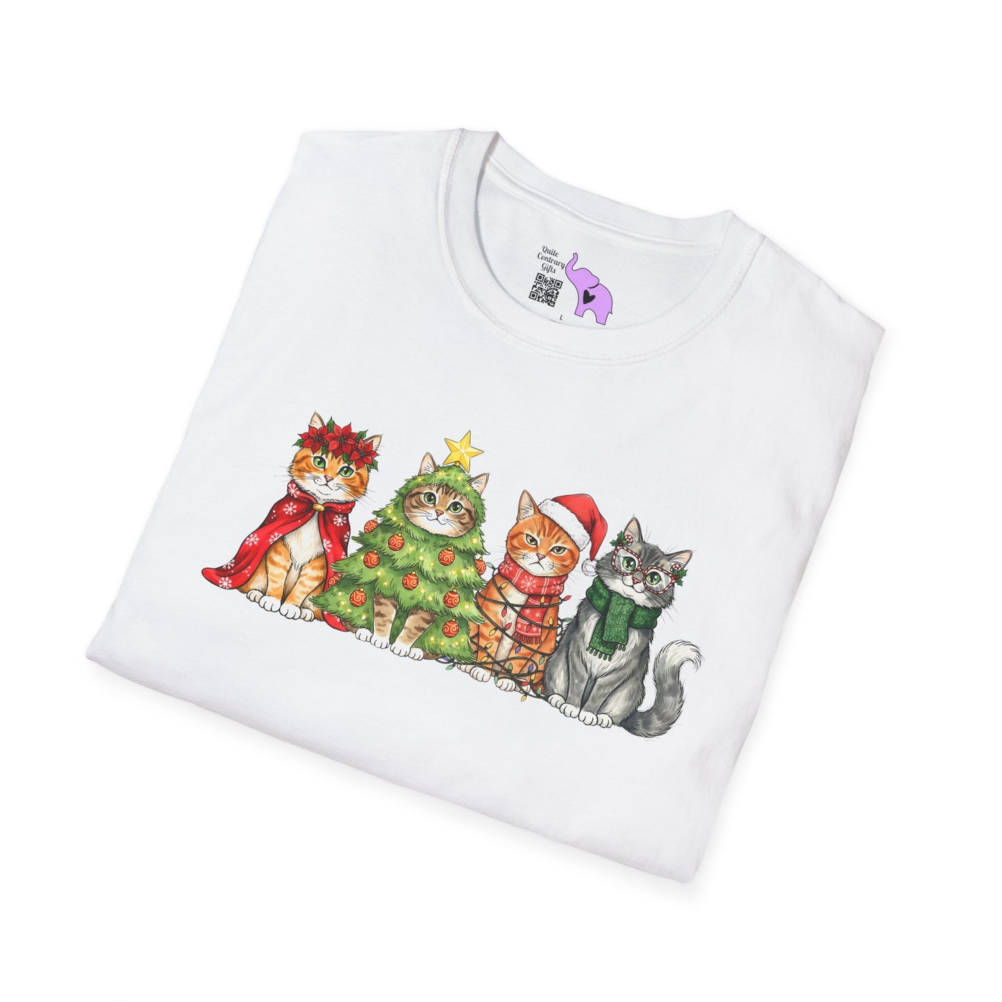 Purrfectly Festive Adult T-shirt