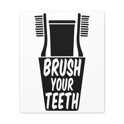 Brush Your Teeth Canvas Vertical Wraps w/o Frame