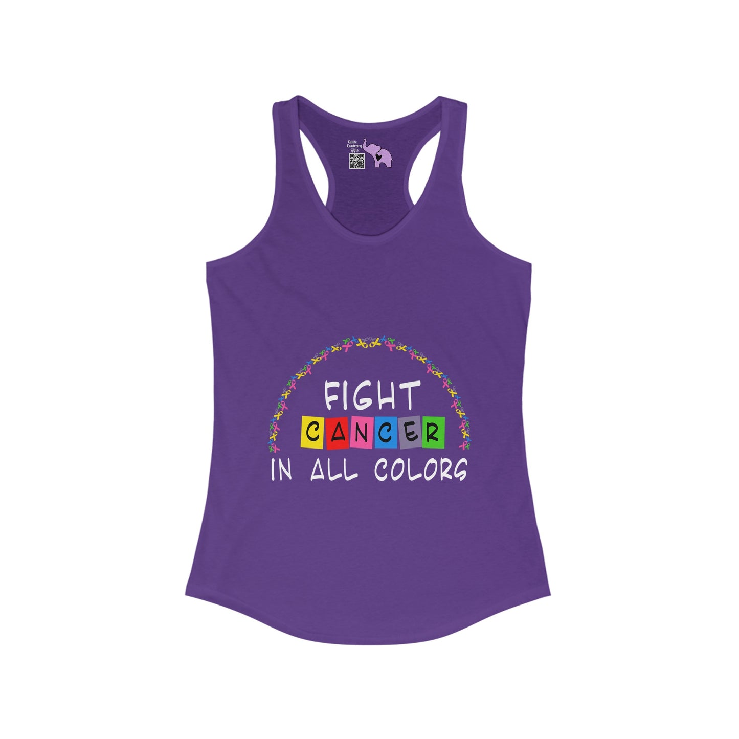 Fight Cancer In All Colors 11 Women's Ideal Racerback Tank