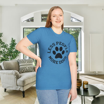 Less People More Dogs Adult T-shirt