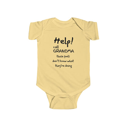 Help! Call Grandma Infant Fine Jersey Bodysuit