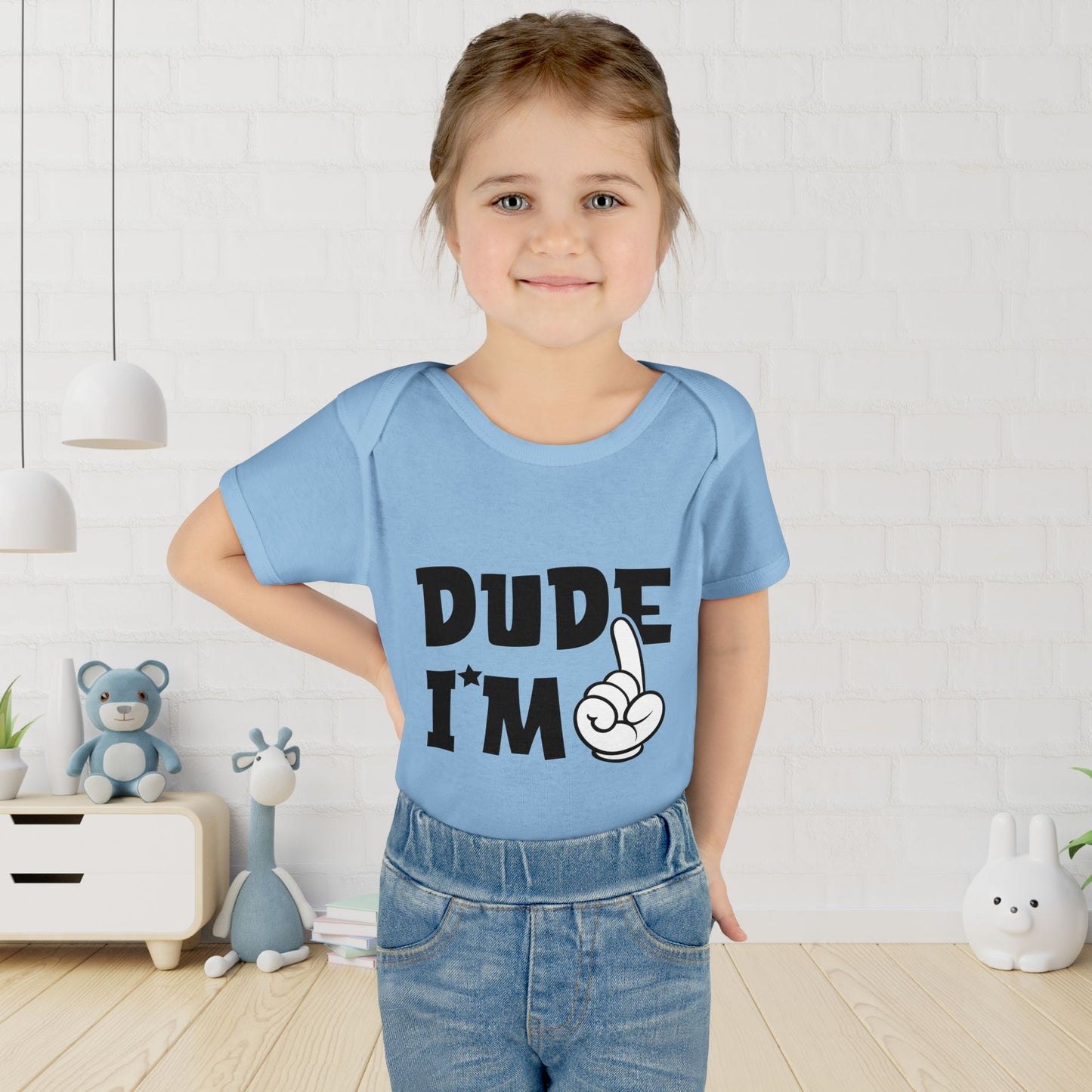 Dude I'm 1 Infant Baby Rib Bodysuit