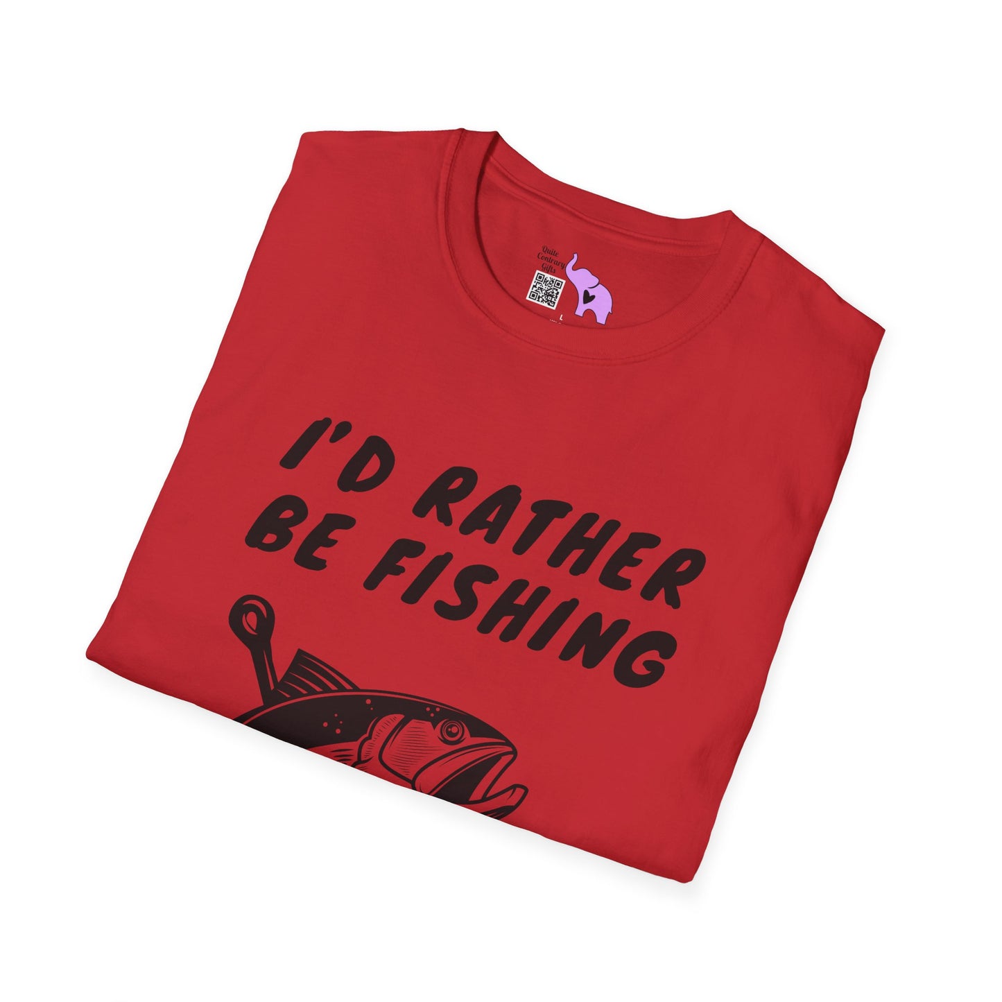 I'd Rather Be Fishing Adult T-shirt