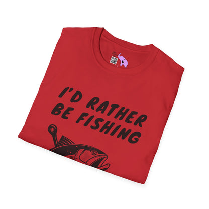 I'd Rather Be Fishing Adult T-shirt
