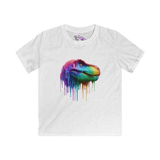 Colorful Dinosaur Youth Softstyle Tee