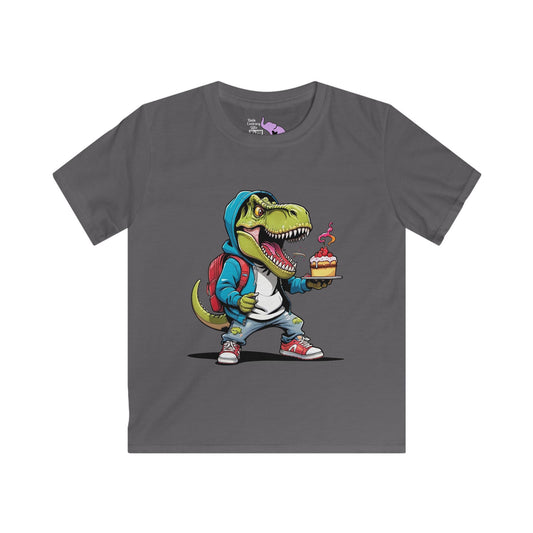 Dinosaur w/Cake Youth Softstyle Tee
