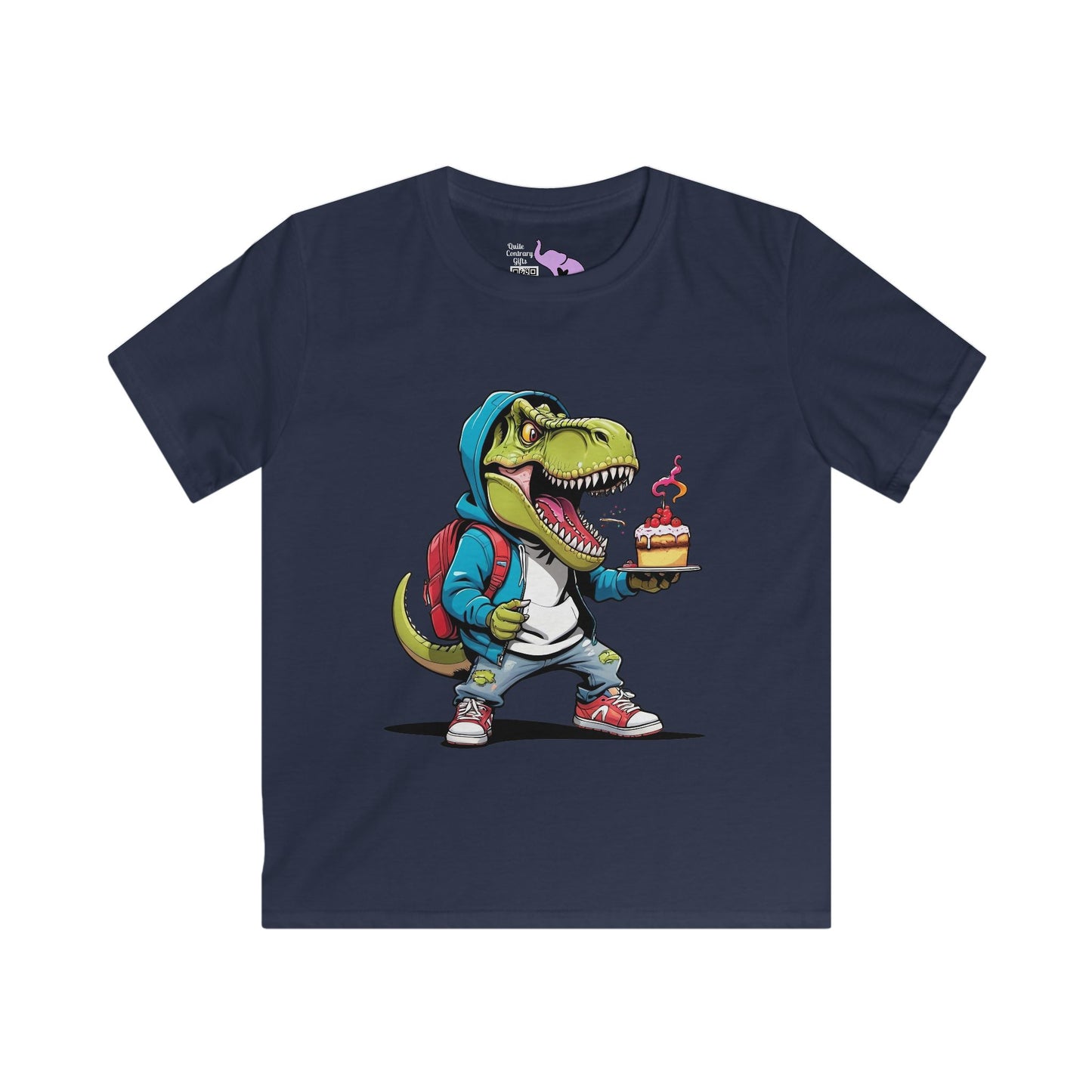 Dinosaur w/Cake Youth Softstyle Tee