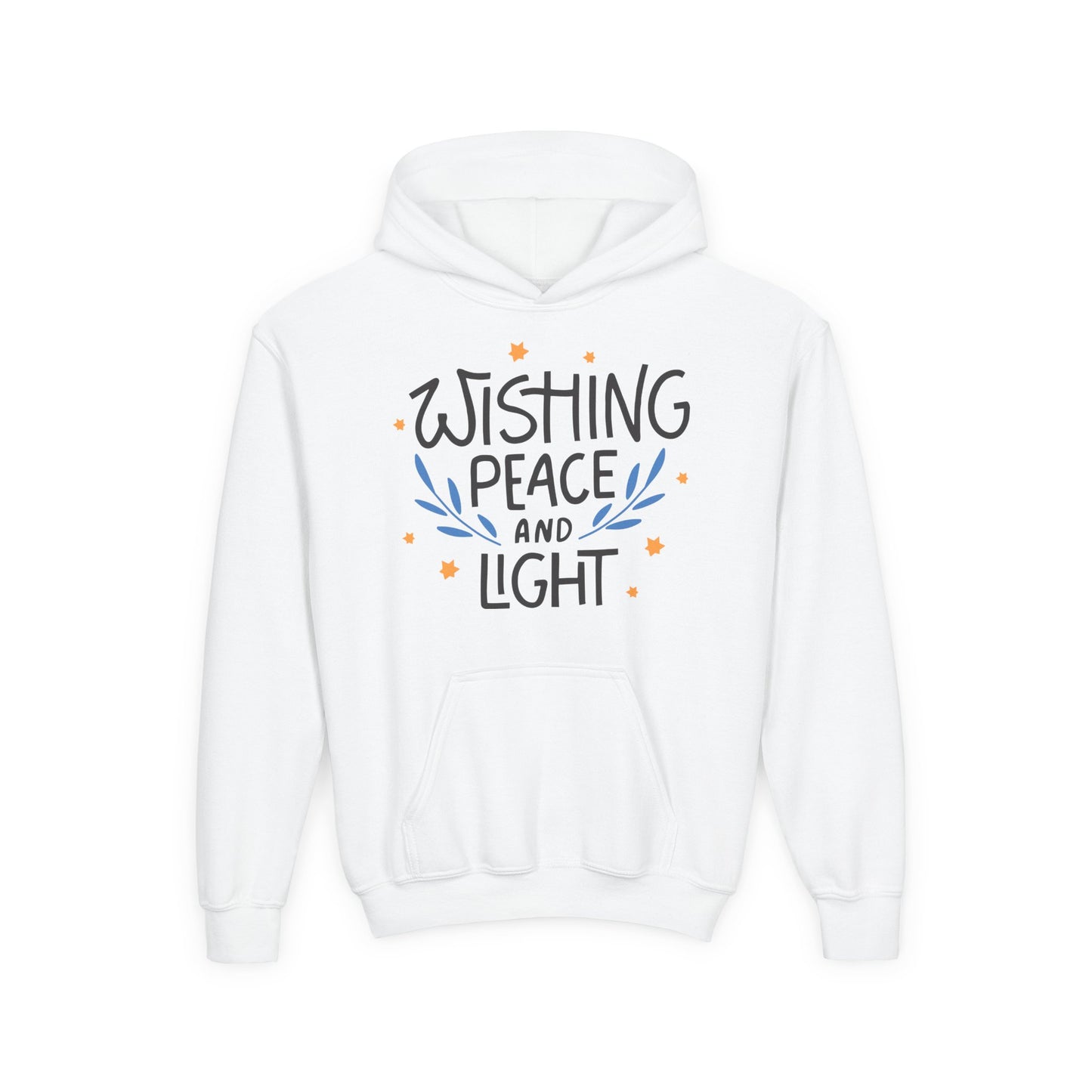 Hanukkah Wishing Peace & Light 3 Youth Hoodie