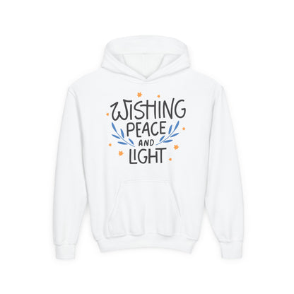 Hanukkah Wishing Peace & Light 3 Youth Hoodie