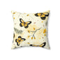Sunlit Butterfly Bloom Throw Pillow