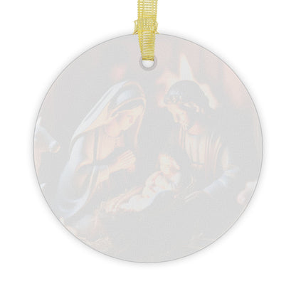 Beautiful Nativity 2 Glass Ornament