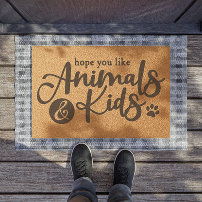 Hope You Like Animals & Kids Coconut Fiber Doormat