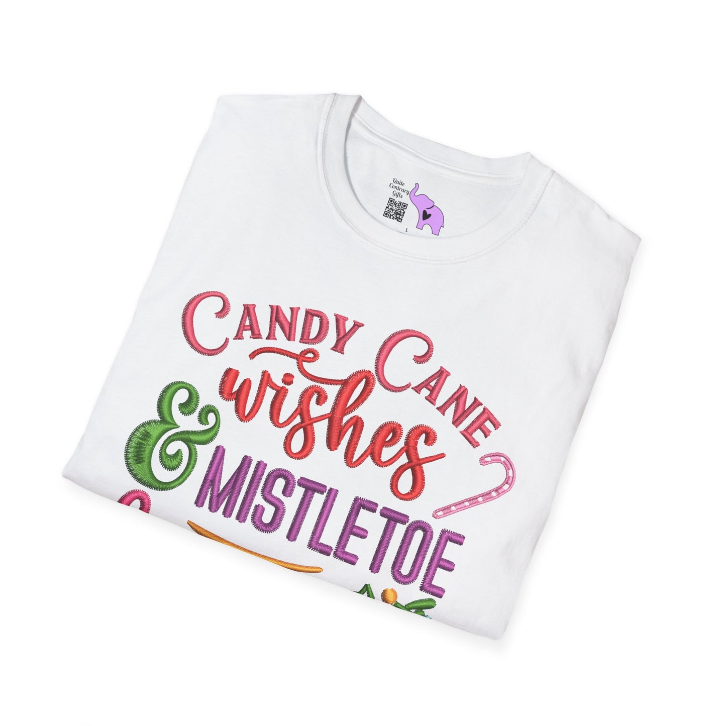Candy Cane Wishes & Mistletoe Kisses Adult T-shirt