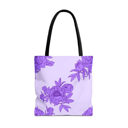 Royal Orchid Peonies Canvas Tote Bag