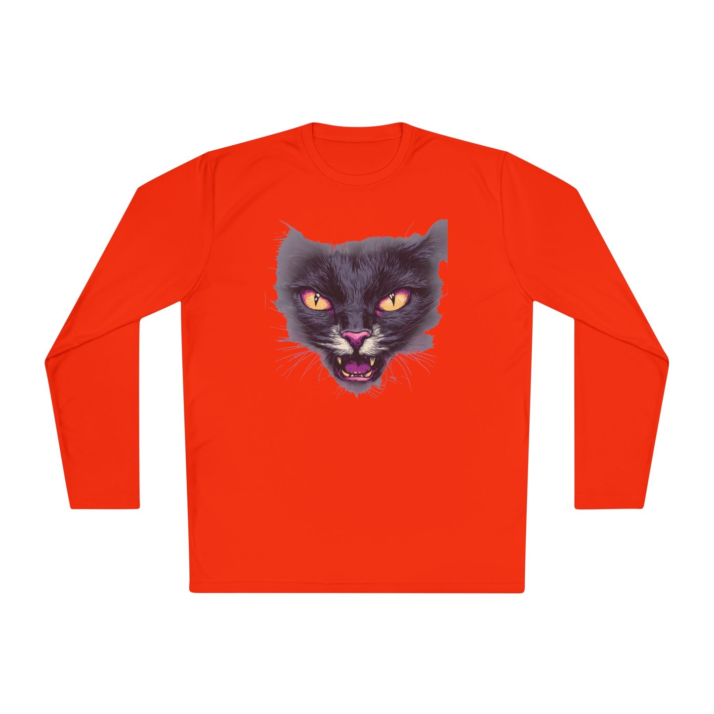 Black Cat Face Adult Long Sleeve Tee
