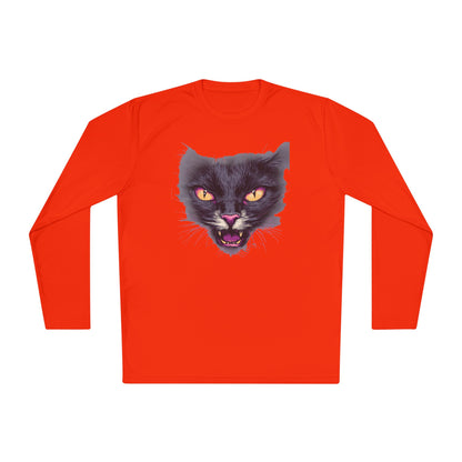 Black Cat Face Adult Long Sleeve Tee