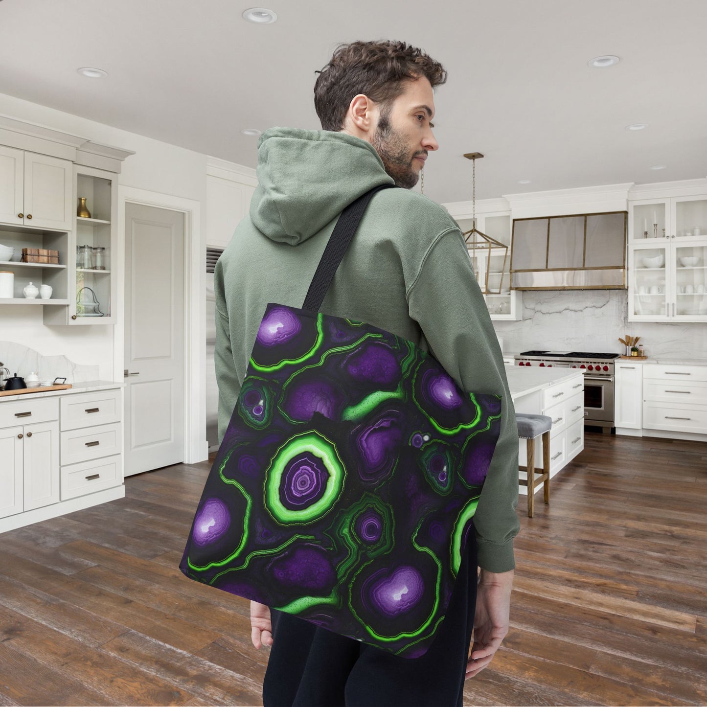 Amethyst & Lime Fracture Canvas Tote Bag