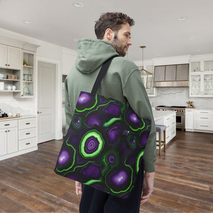 Amethyst & Lime Fracture Canvas Tote Bag