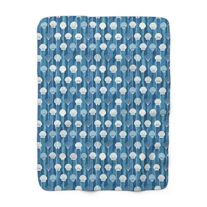 Oceanline Shells Sherpa Fleece Blanket