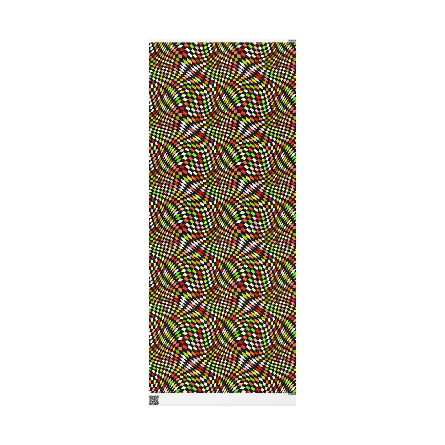 Warped Yellow/Green Checkered Wrapping Paper
