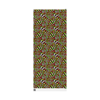Warped Yellow/Green Checkered Wrapping Paper