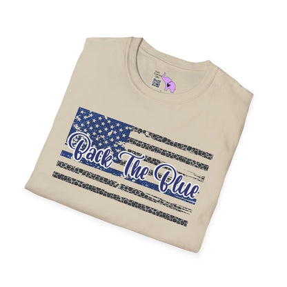 Back The Blue Distressed Flag Adult T-shirt
