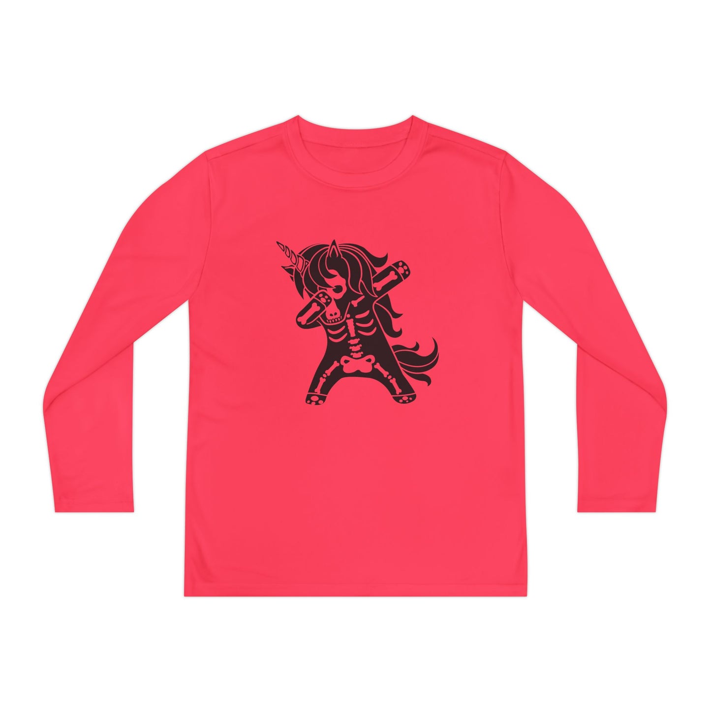 Dabbing Unicorn Skeleton Youth Long Sleeve Tee