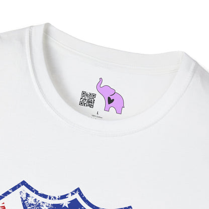 Badge-Shaped American Flag w/States Adult T-Shirt