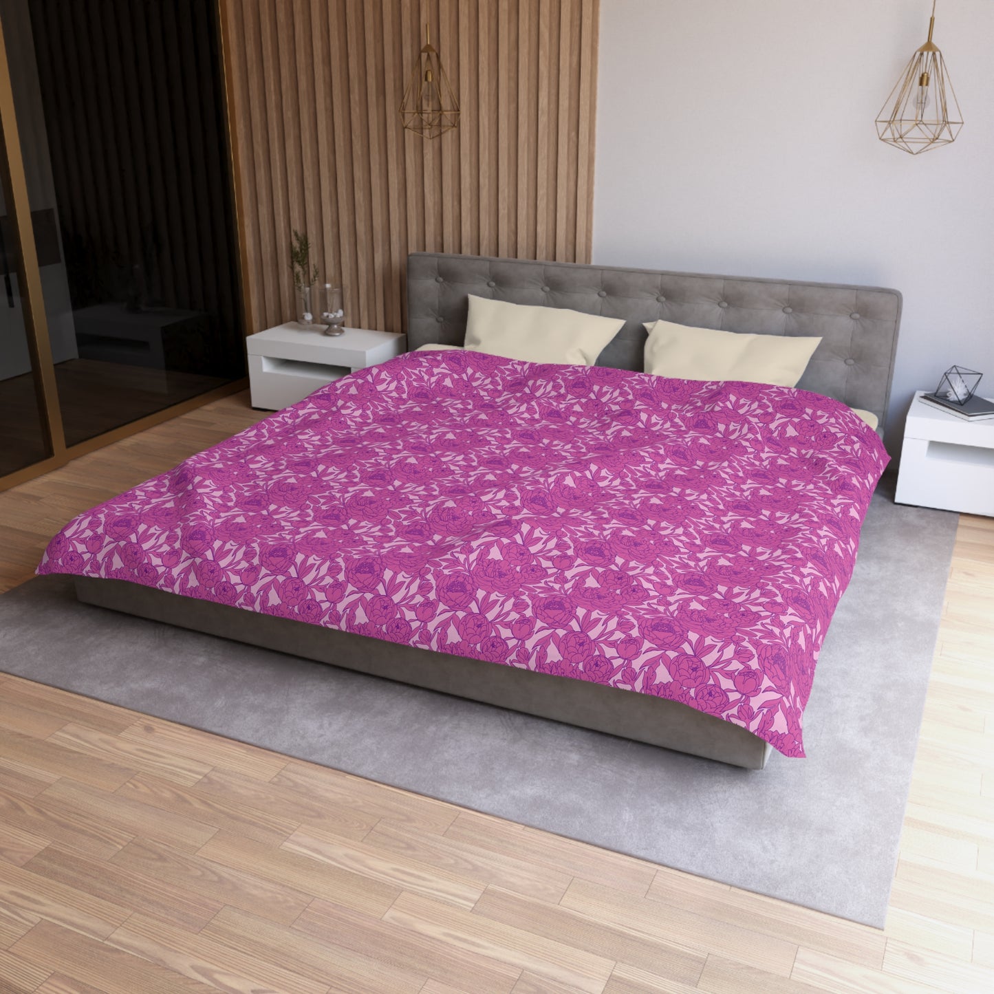 Blush Peony Garden Microfiber Duvet Cover