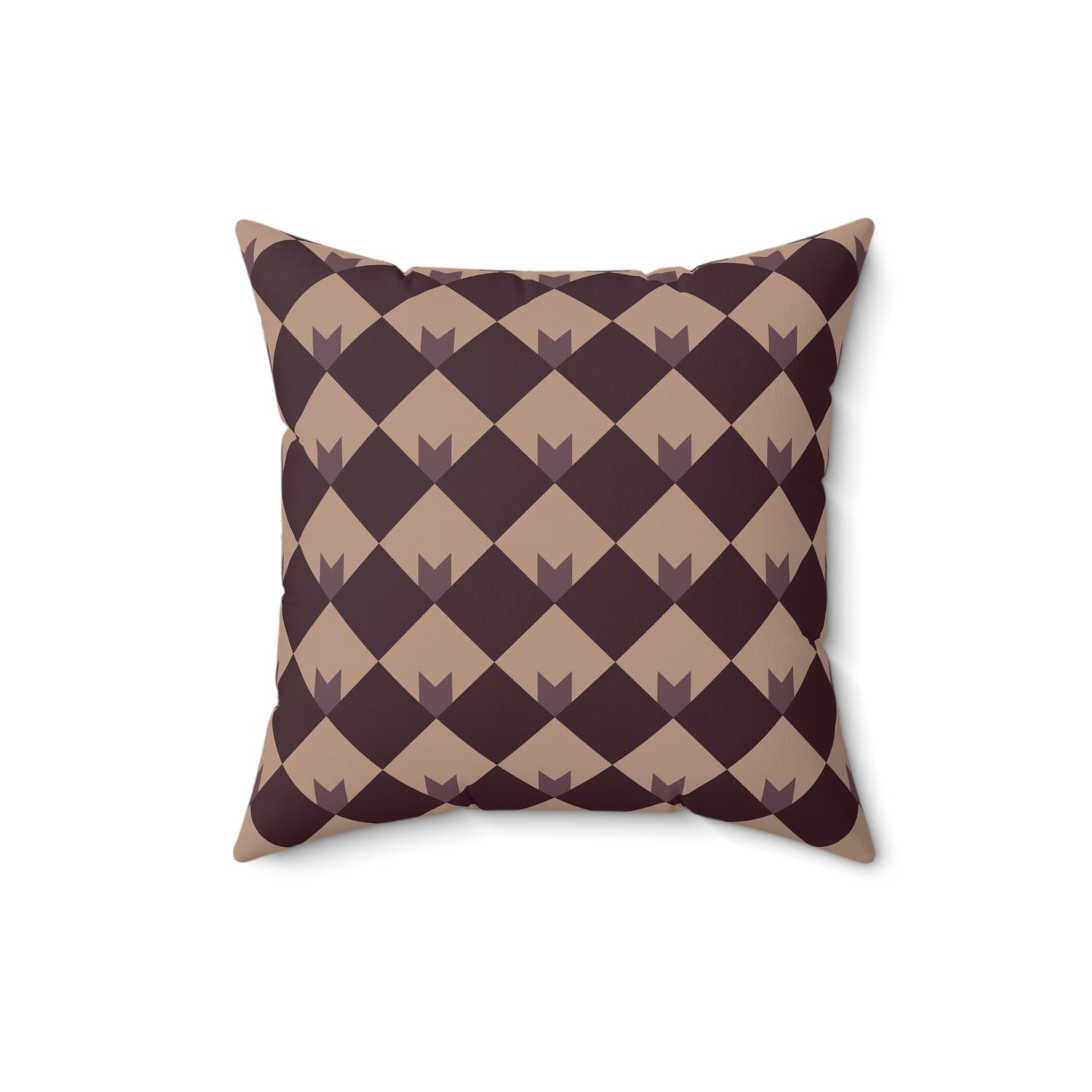 Diamond Bloom-Crimson & Plum Throw Pillow