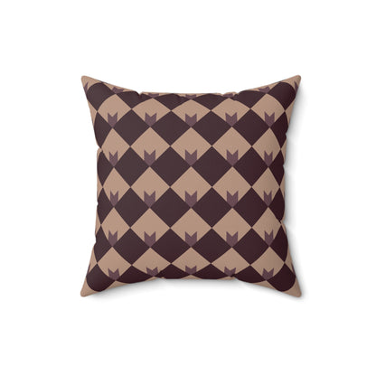 Diamond Bloom-Crimson & Plum Throw Pillow