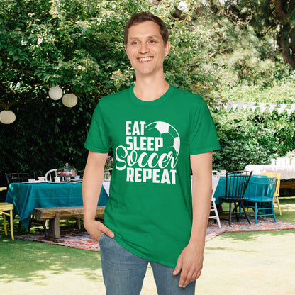 Eat Sleep Soccer Repeat Adult T-shirt