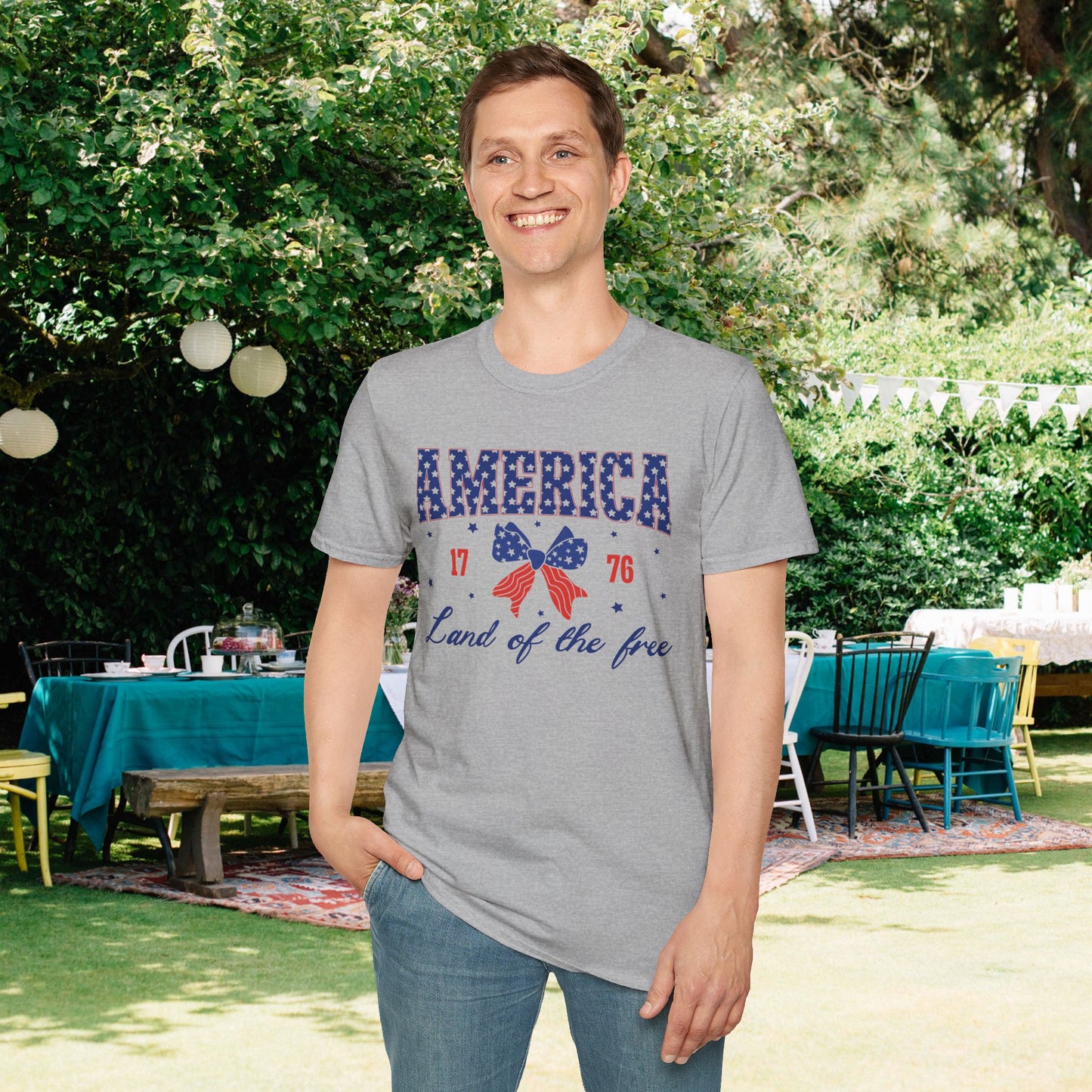 America Land of the Free 1776 Adult T-shirt